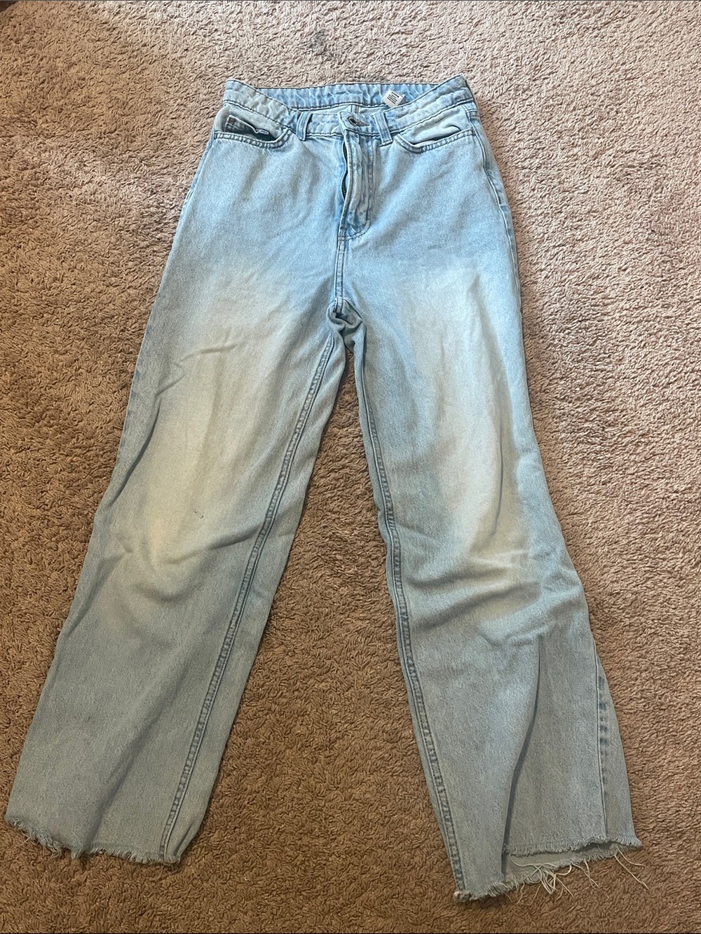High-Rise Light Blue Wide-Leg Jeans (IN: 1)